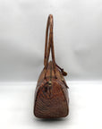 Brahmin Brown Croc Embossed Leather Vintage Paris Satchel