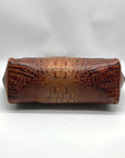 Brahmin Brown Croc Embossed Leather Vintage Paris Satchel