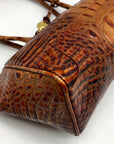 Brahmin Brown Croc Embossed Leather Vintage Paris Satchel