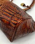 Brahmin Brown Croc Embossed Leather Vintage Paris Satchel