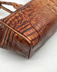 Brahmin Brown Croc Embossed Leather Vintage Paris Satchel