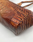 Brahmin Brown Croc Embossed Leather Vintage Paris Satchel