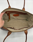 Brahmin Brown Croc Embossed Leather Vintage Paris Satchel