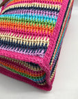 Urban Expressions Pink Multi-Color Candi Stripe Tote Bag