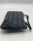 Coach Blue Signature C Monogram Canvas Mini Wristlet