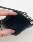Coach Blue Signature C Monogram Canvas Mini Wristlet