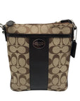 Coach Legacy Tan Signature Jacquard Swing Pack Crossbody Bag