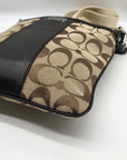 Coach Legacy Tan Signature Jacquard Swing Pack Crossbody Bag