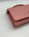Tory Burch Pink Saffiano Leather Robinson Chain Crossbody