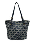 Michael Kors Blue Monogram Canvas Jet Set Tote Bag