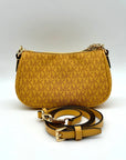 Michael Kors Mustard Yellow Signature Coated Canvas Crossbody Bag