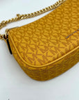 Michael Kors Mustard Yellow Signature Coated Canvas Crossbody Bag