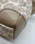 Coach Madison Beige Canvas Leopard Print Shoulder Bag 8373