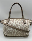 Coach Madison Beige Canvas Leopard Print Shoulder Bag 8373