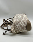 Coach Madison Beige Canvas Leopard Print Shoulder Bag 8373