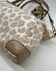 Coach Madison Beige Canvas Leopard Print Shoulder Bag 8373