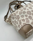 Coach Madison Beige Canvas Leopard Print Shoulder Bag 8373