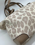 Coach Madison Beige Canvas Leopard Print Shoulder Bag 8373