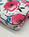 Guess White Floral Kamryn Crossbody Top Zip Bag