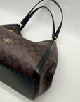 Coach Brown And Black Monogram Coated Canvas Kristy Shoulder Bag C6232