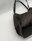 Coach Brown And Black Monogram Coated Canvas Kristy Shoulder Bag C6232
