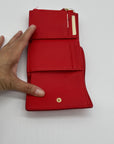 On 34th Boxed Red Faux Leather Maddynn Wallet & Heart Bag Charm