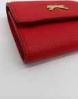 On 34th Boxed Red Faux Leather Maddynn Wallet & Heart Bag Charm