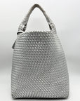 DKNY Silver Basket Weave Giselle Hobo Shoulder Bag