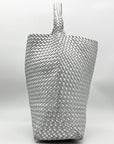 DKNY Silver Basket Weave Giselle Hobo Shoulder Bag