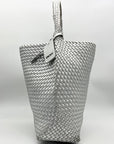 DKNY Silver Basket Weave Giselle Hobo Shoulder Bag