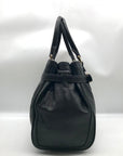Michael Kors Black Leather Belted Hudson Convertible Shoulder Bag