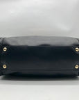 Michael Kors Black Leather Belted Hudson Convertible Shoulder Bag