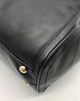 Michael Kors Black Leather Belted Hudson Convertible Shoulder Bag