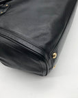 Michael Kors Black Leather Belted Hudson Convertible Shoulder Bag