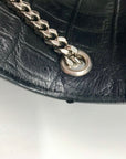Yves Saint Laurent Black Croc Embossed Leather Kate Shoulder Bag