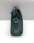 Dooney & Bourke Blue Monogram Canvas and Pebbled Leather Trim Crossbody