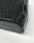 Brahmin Black Leather Crocodile Margo Crossbody Bag