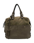 Moda Luxe Taupe Pebbled Faux Leather Satchel Bag