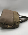 Moda Luxe Taupe Pebbled Faux Leather Satchel Bag