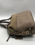 Moda Luxe Taupe Pebbled Faux Leather Satchel Bag