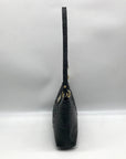 Brahmin Black Croc Embossed Leather Mini Shoulder Bag