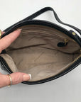 Brahmin Black Croc Embossed Leather Mini Shoulder Bag