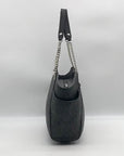Michael Kors Black Monogram Coated Canvas Jet Set Chain Tote Bag