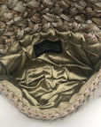 Lorenza Gandaglia Gray & Gold Lurex Crochet Flap Shoulder Bag