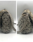 Lorenza Gandaglia Gray & Gold Lurex Crochet Flap Shoulder Bag