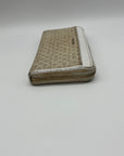 Coach Beige Madison Op Art Accordion Zip Wallet