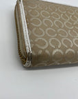 Coach Beige Madison Op Art Accordion Zip Wallet