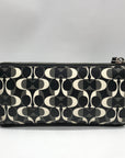 Coach Black And White Coated Canvas Slim Zip Wallet