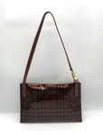 Burberry Brown Vinyl Nova Check Shoulder Bag Back
