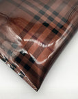 Burberry Brown Vinyl Nova Check Shoulder Bag Top Left Corner